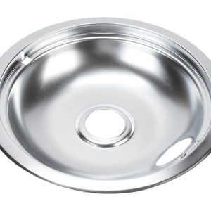 Range Electric/Cooktop 8-IN Round Drip Bowl (Single-Pack) - Chrome for Non-Hinged, 2-Wire Plug Cooking Elements